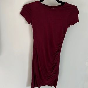 NWT Alya XXS maroon side rouched mini dress